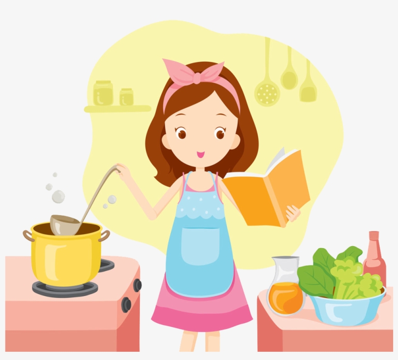 Cooking Girl Stock Woman Clip Art - Cooking Girl Clip Art, transparent png download