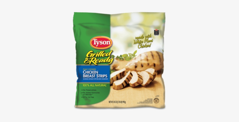 Tyson Fully Cooked Grilled Chicken Breast Strips Family - Tyson Chicken, transparent png download