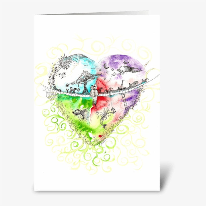 All Heart Greeting Card - Illustration, transparent png download