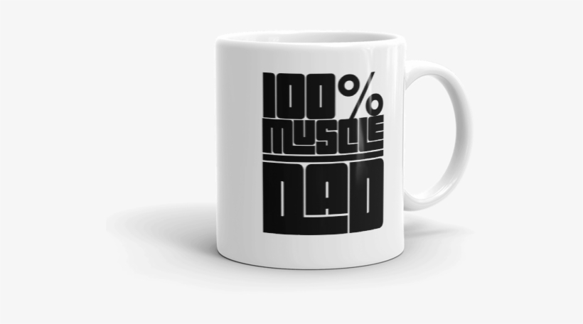 Mug 100% Muscle Dad Funky Print Black Mug - Mug, transparent png download