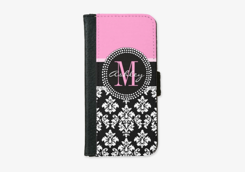Girly, Bold, Pink Accent Color, And Black And White - Zazzle Hot Pink Black Chevron Chic Monogram Name Wallets, transparent png download