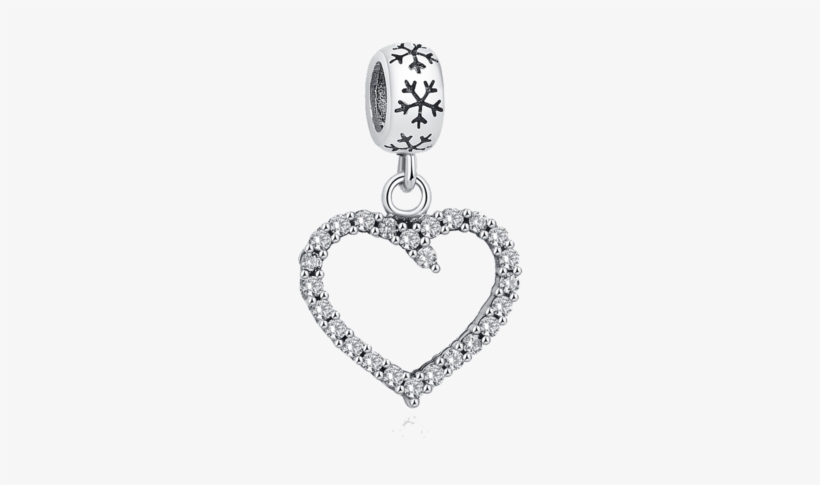 Exquisite Antique Silver Hollow Heart Dangle Charm - Pendant, transparent png download