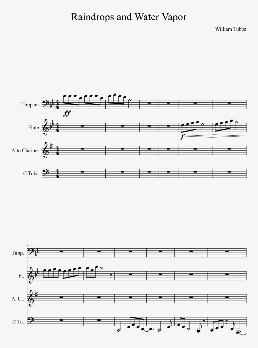 Raindrops And Water Vapor Sheet Music Composed By William - Reindeer, transparent png download