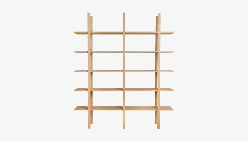 The Wooden Shelf - Wooden Shelf - Oak Nature/matt Lacquered/10 Shelves/184,2x38,3x213,5cm, transparent png download