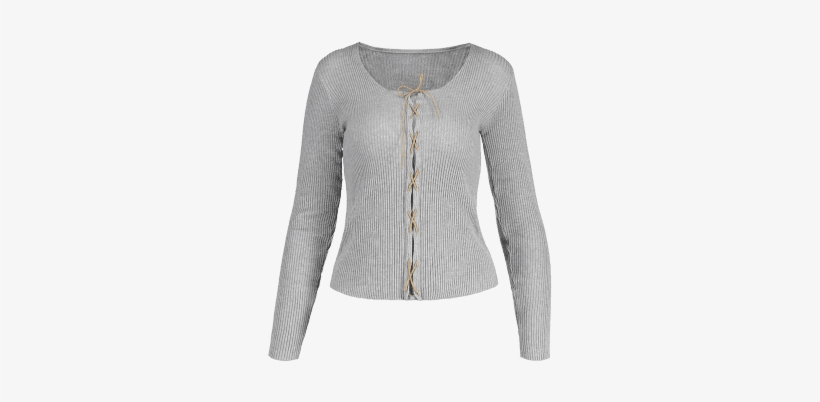 Ribbed Ribbed Up Pullover Lace Sweater Sweater Up Lace - Jacket, transparent png download