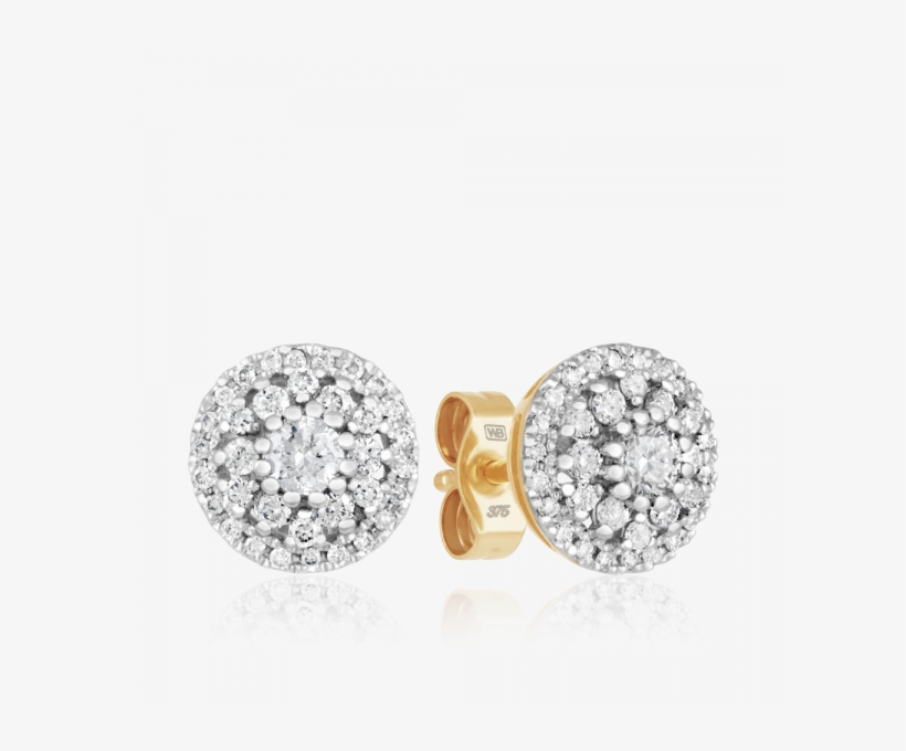 Round Brilliant Cut Diamond Stud Earrings Set In 9ct - Jewellery, transparent png download