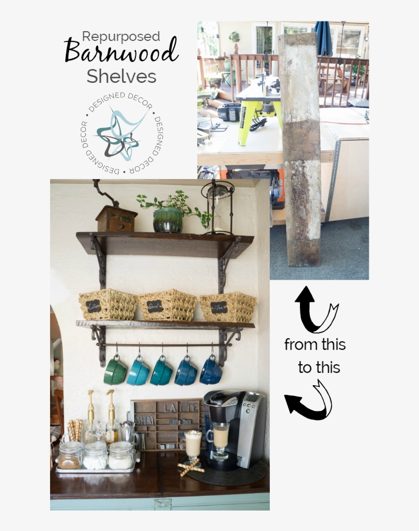 Diy Repurposed Barnwood Shelves Designed Decor - Shelf, transparent png download