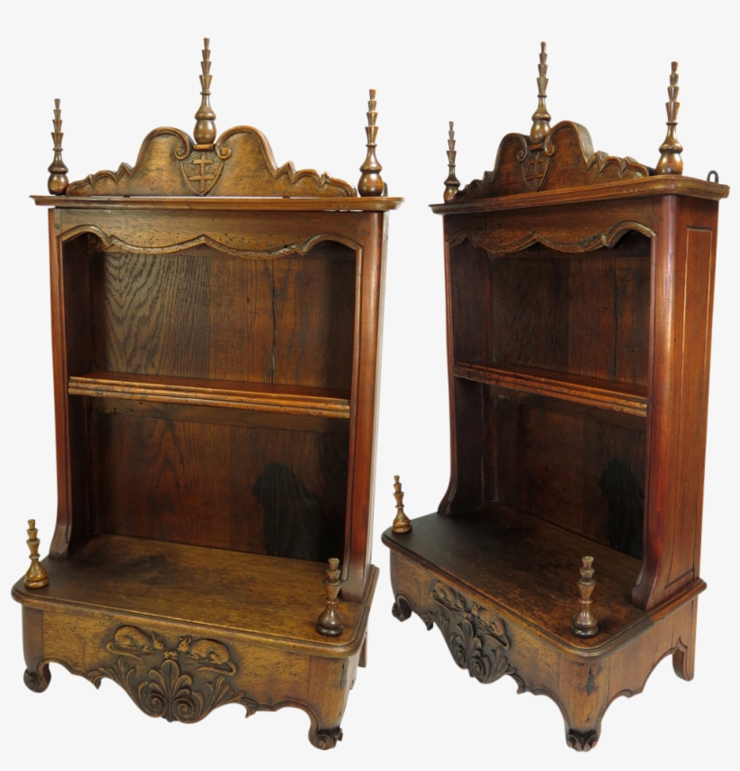 Antique Victorian Era 31" Carved Wood Wall Or Table - Bookcase, transparent png download