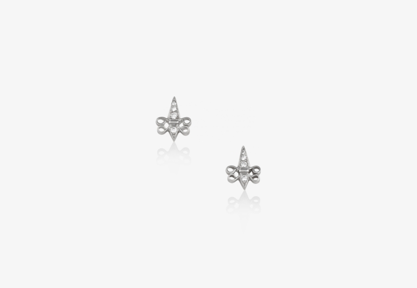 Sheared Fleur De Lis Pave Diamond Stud Earrings - Body Jewelry, transparent png download