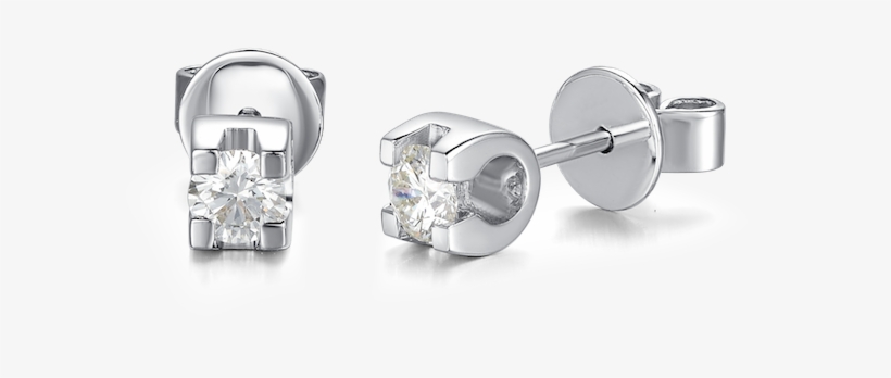 Shimmering Horseshoe Diamond Stud Earrings - Diamond, transparent png download