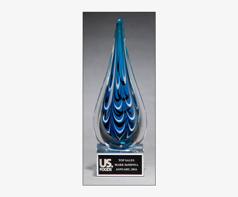 Blue And Black Teardrop Art Glass Award, transparent png download