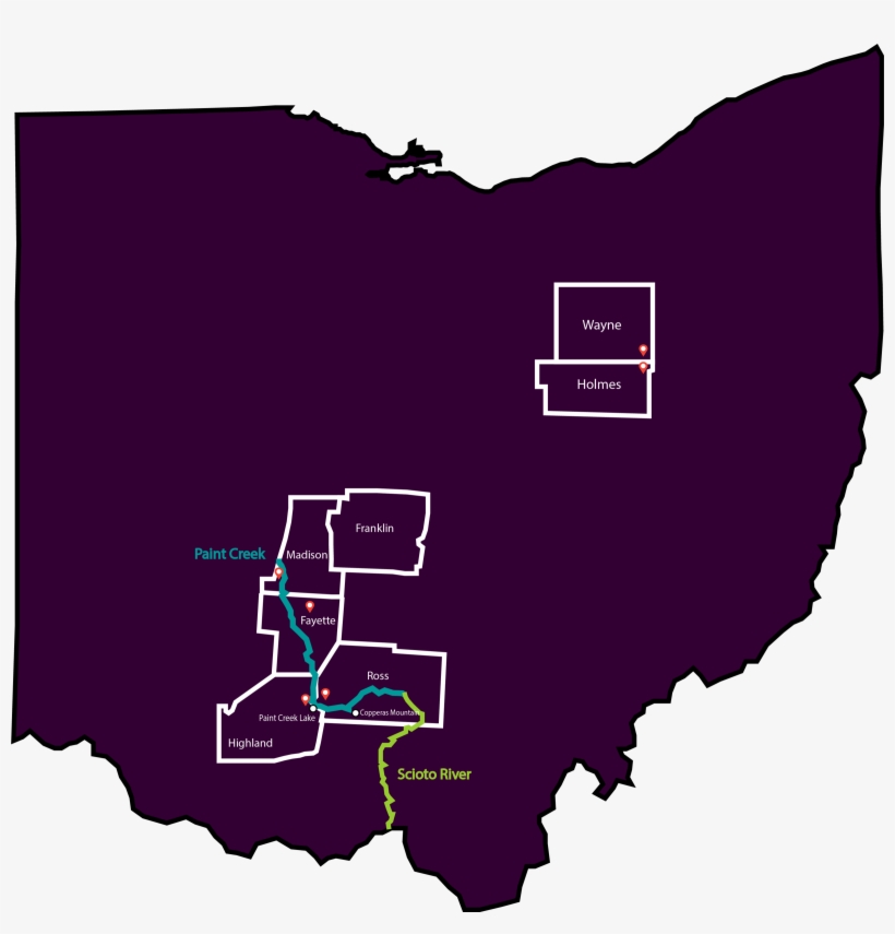 Explore The Map Of The Paint Townships, Labeled By - Ohio Senate Districts, transparent png download