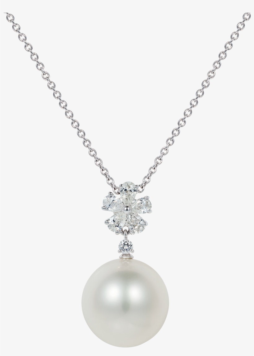 Beauchamp White Pearl And Diamond Pendant - Tahitian Pearl, transparent png download