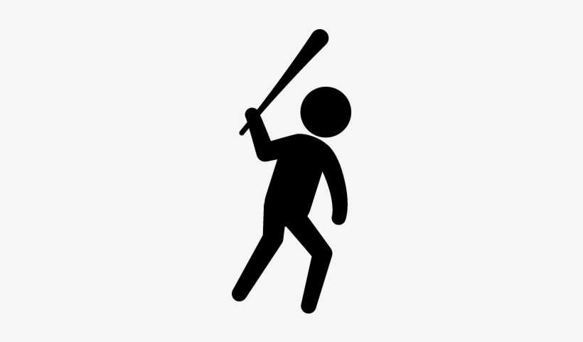 Criminal Silhouette Armed With A Bat Vector - Criminal Silhouette, transparent png download