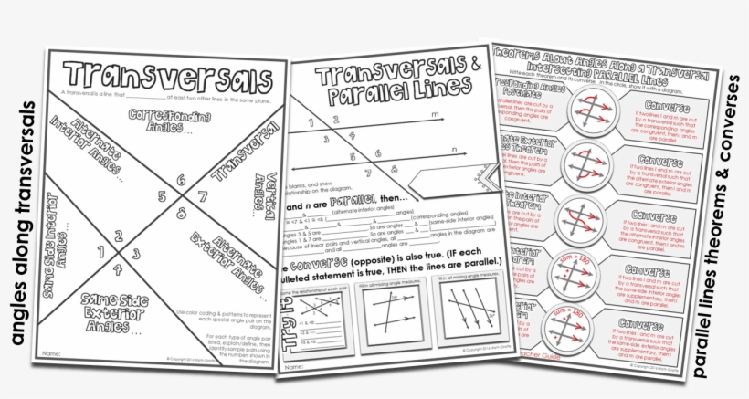 Transversals & Parallel Line Theorems - Transversals And Parallel Lines Math Giraffe, transparent png download