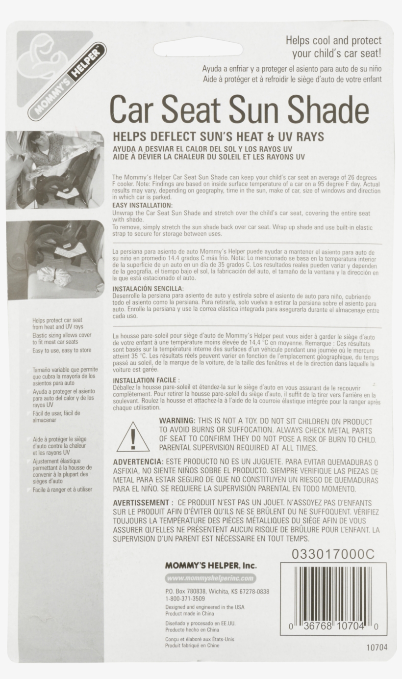 Car Seat Sun Shade Cover - Mommy's Helper Uh-oh Collection Bottle Keeper, transparent png download