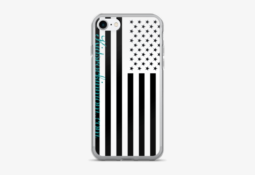 Com Iphone 7/7 Plus Case - Black And White American Flag Tile Coaster, transparent png download