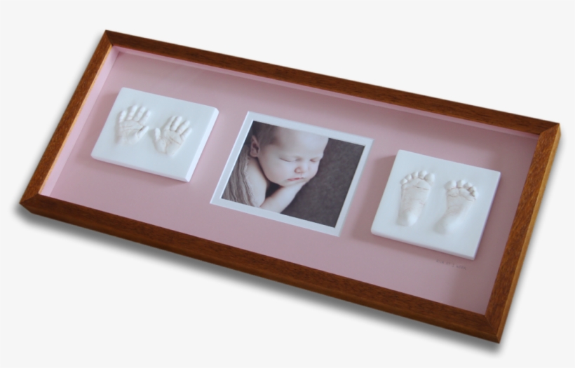 Baby Girl Framed Hands And Feet Impression With Photo - Picture Frame, transparent png download
