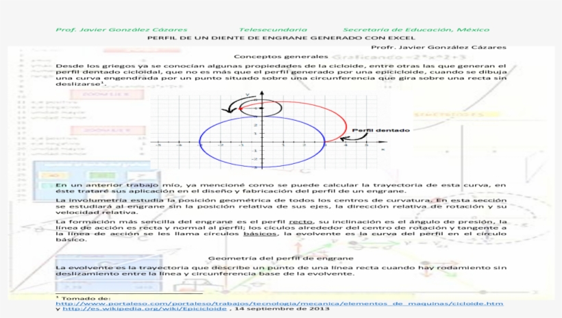 Perfil De Un Diente De Engrane Generado Con Excel Microsoft - Diagram, transparent png download
