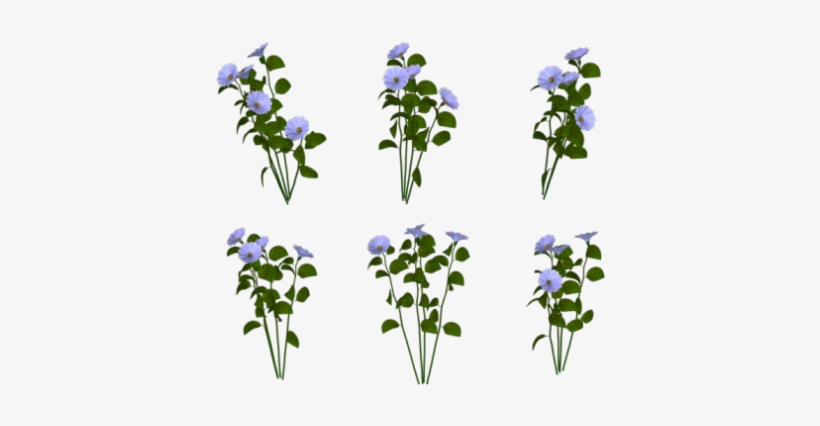 Blue Scalloped Edge Flowers - Rose, transparent png download