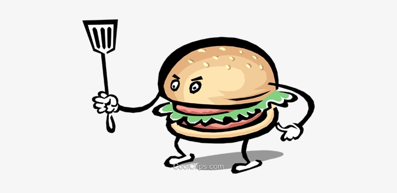 Hamburger Character Royalty Free Vector Clip Art Illustration - Cartoon Burger, transparent png download