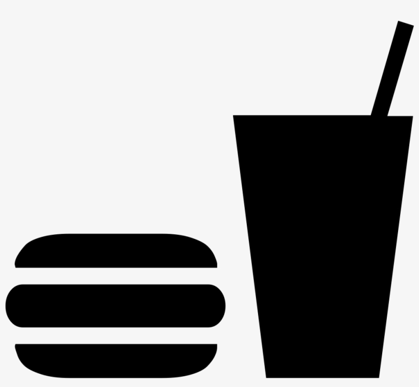 Hamburguer & Drink With Straw Comments - Comida Y Bebida Dibujo, transparent png download