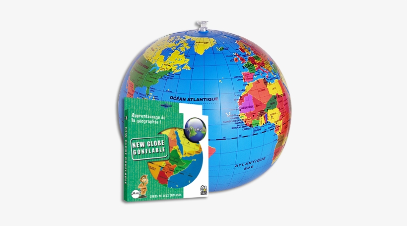 21509 Inflatable Earth Globe 12" Diameter - Caly Toys Globe Gonflable Ø 30 Cm (french), transparent png download