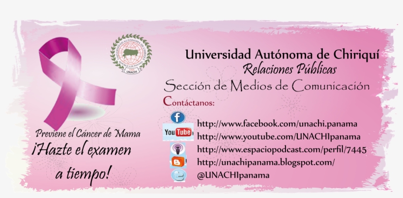 Inicia El Mes De La Prevención Del Cáncer De Mama Y - Universidad Autónoma De Chiriquí, transparent png download