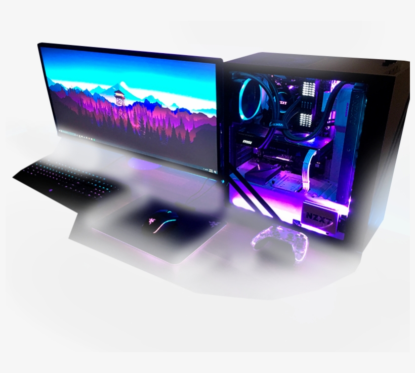 Computadoras Especializadas, Nuestras Raíces - Gaming Blue And Purple Pc Build, transparent png download