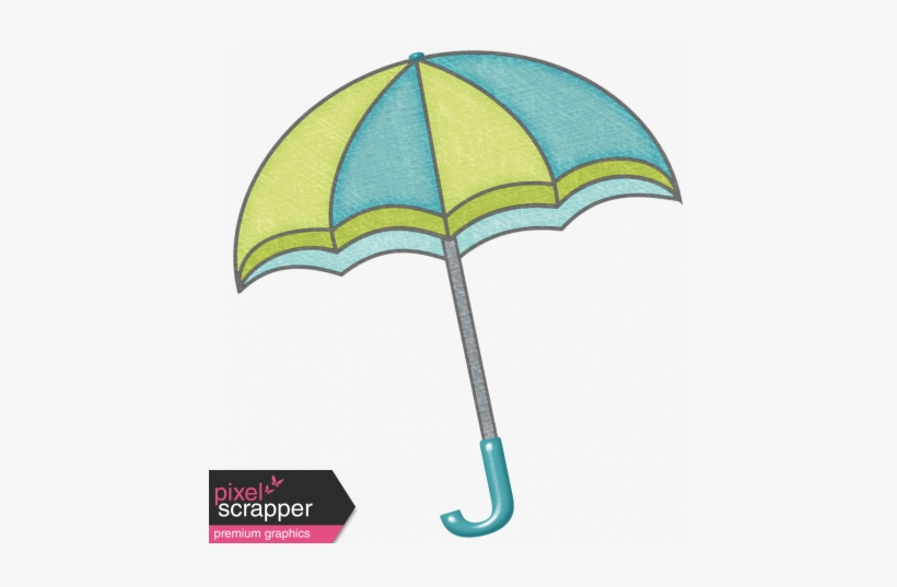 Green Blue Umbrella - Digital Scrapbooking, transparent png download