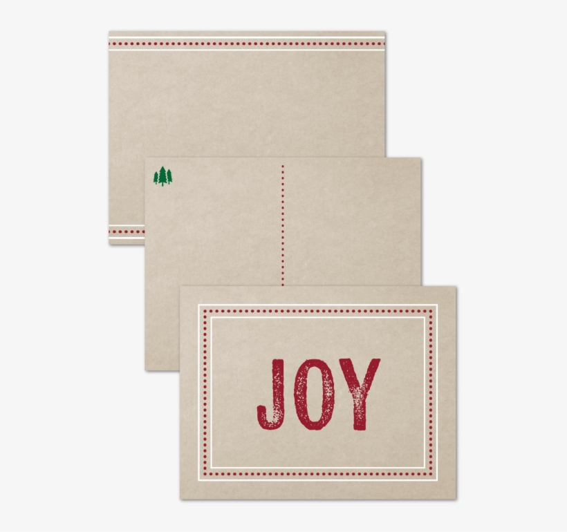 Kraft Paper Joy Holiday Postcard - Paper, transparent png download