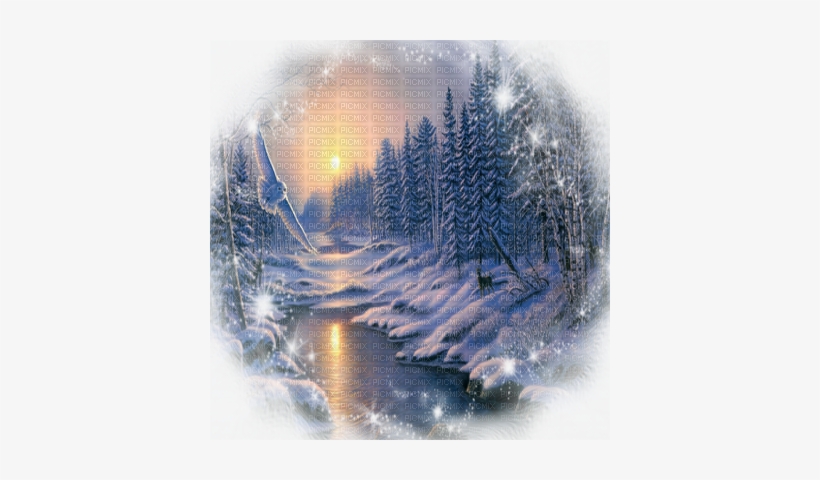 Winter Landscape Paysage Hiver - Adarl Diy Oil Painting Paint By Number Kit Image Drawing, transparent png download