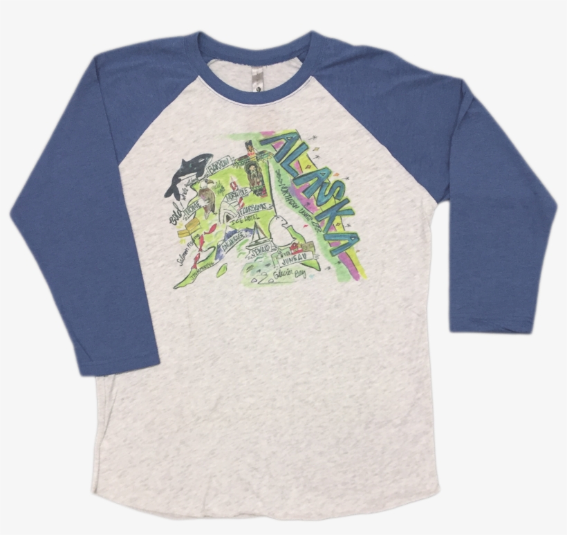 Alaska Road Map Raglan T-shirt - Petra Tour T Shirt, transparent png download