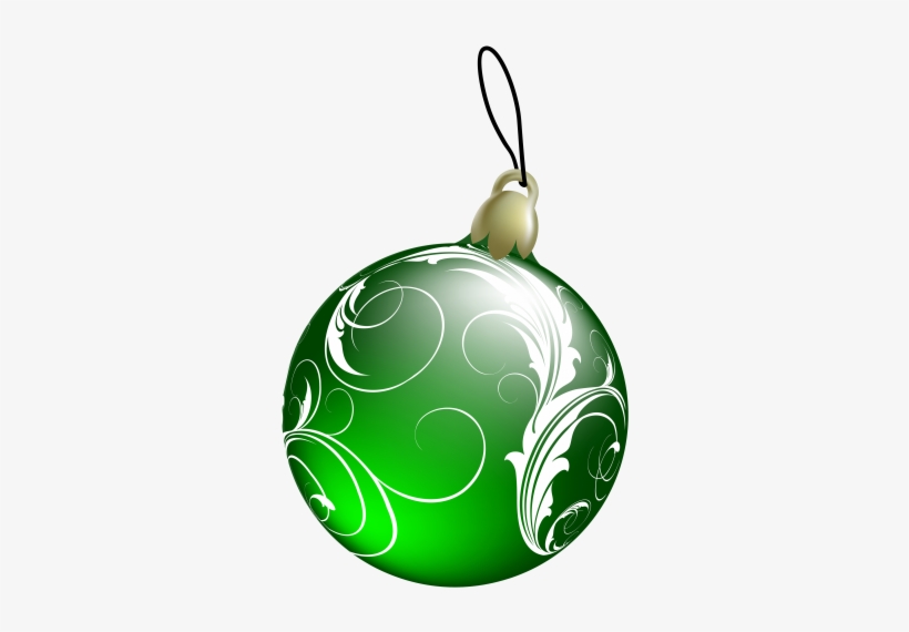 Beautiful Green Christmas Ball Png Clipart - 3d Christmas Ornaments Png, transparent png download