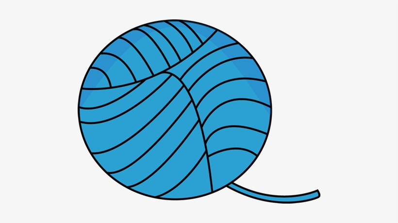 Blue Ball Of Yarn Clip Art - Ball Of Yarn Clipart, transparent png download