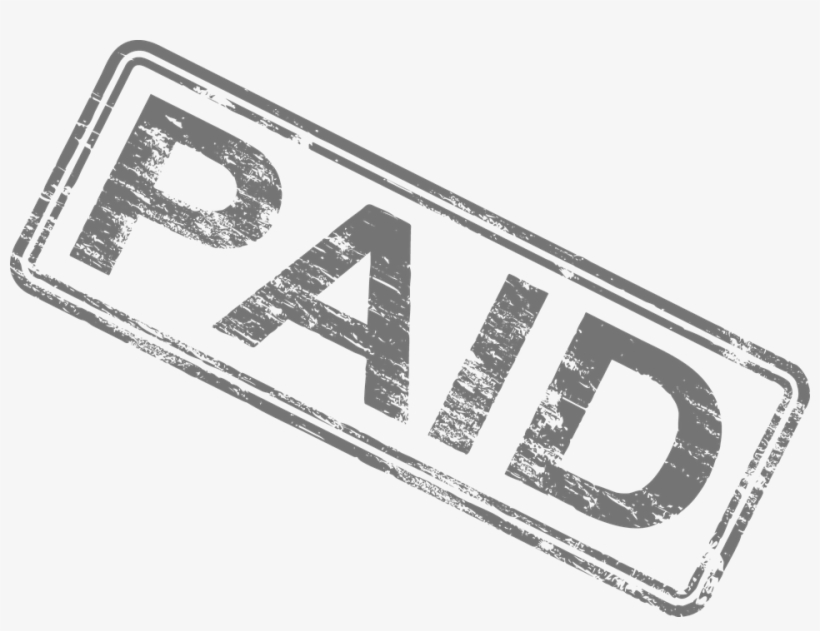 Ensuring Payment Before, During And After The Project - Paid Stamp Black And White, transparent png download