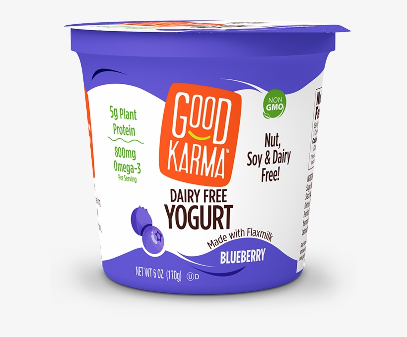 Blueberry Dairy Free Drinkable Yogurt - Good Karma Flax Milk Yogurt, transparent png download