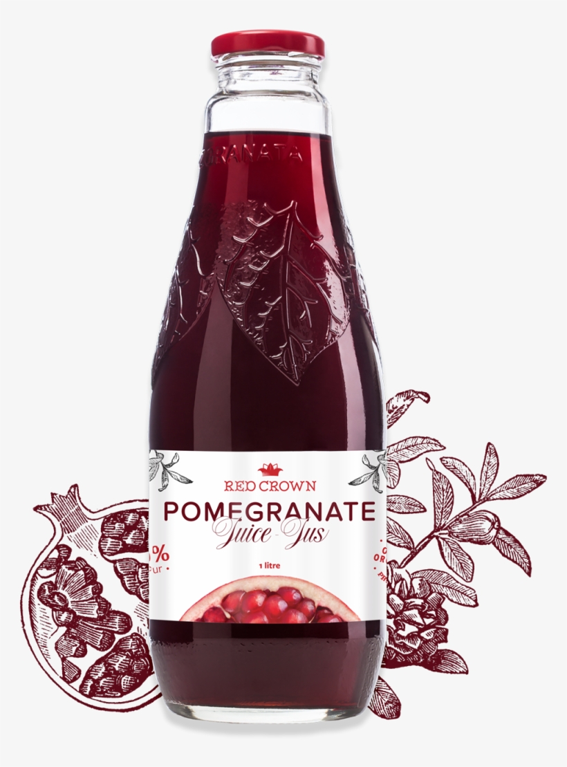 Bottle Of Red Pomegranate Crown Juice - Red Crown Pomegranate Juice, transparent png download