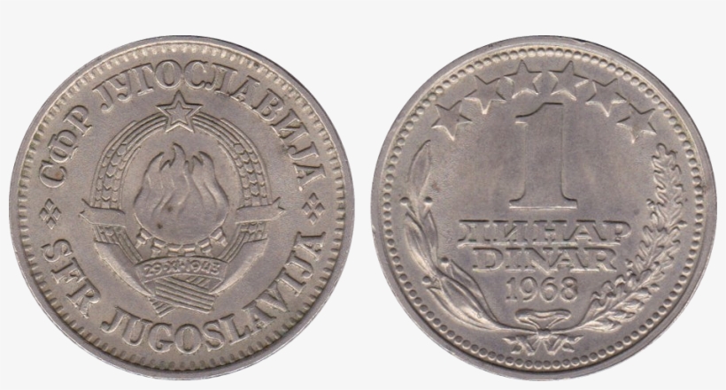 Yugoslavia 1 Dinar 1968 - 1959 Great Britain Half Penny Coin, transparent png download