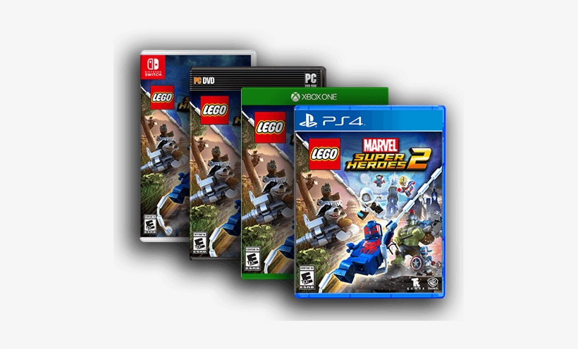 Spider-man, Thor, Hulk, Black Panther, Captain Marvel, - Lego Marvel 2 Pc, transparent png download