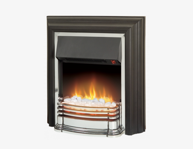 Black And Chrome Effect Finish 2kw Fan Heater With - Dimplex Detroit 2kw Freestanding Optiflame Electric, transparent png download