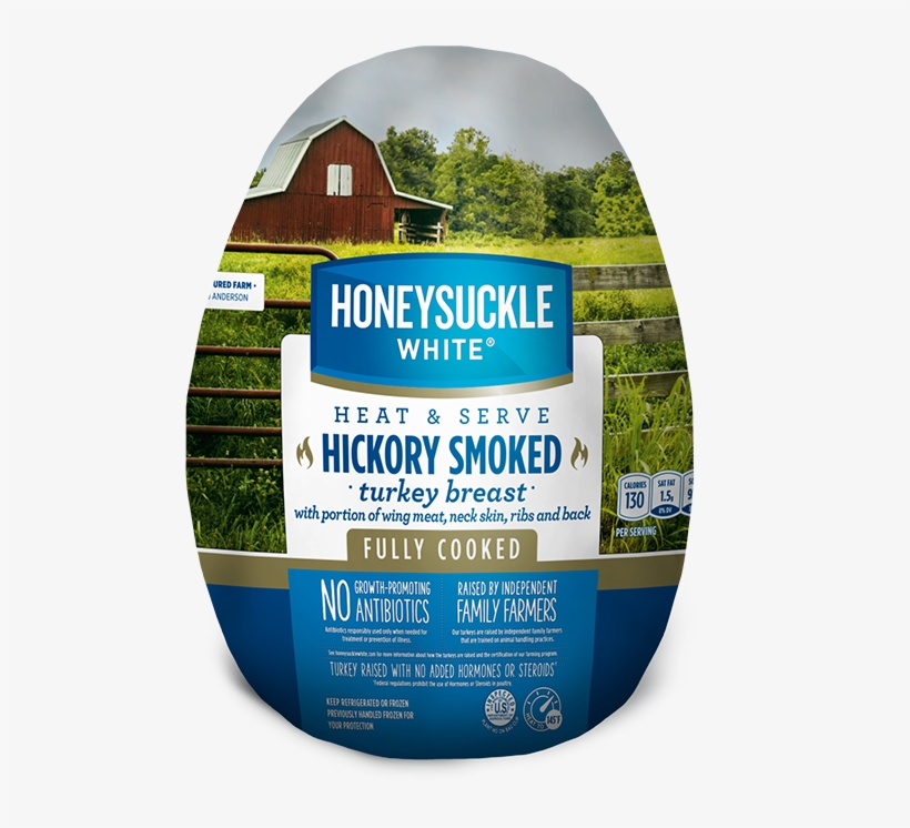 Fully Cooked Hickory Smoked Bone-in Turkey Breast - Honeysuckle White Frozen Hickory Smoked Fully Cooked, transparent png download