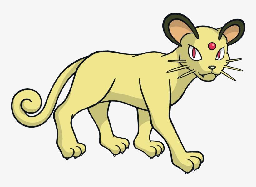 Persian Pokemon Character Vector Art - Evolucion De Miau Pokemones, transparent png download