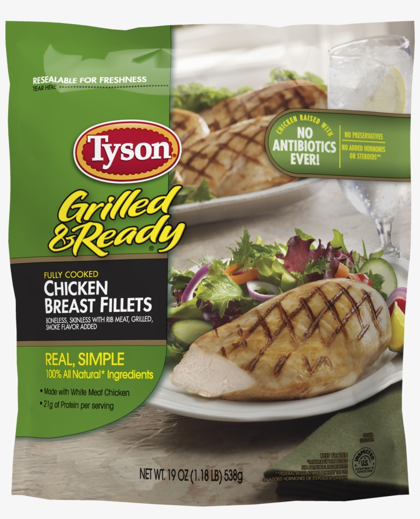Tyson® Grilled & Ready® Fully Cooked Grilled Chicken - Tyson Chicken Breast Fillets, transparent png download