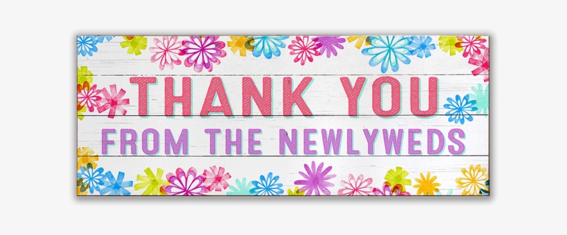 Groovy Blooms Wedding Thank You Sign - Party Supply, transparent png download