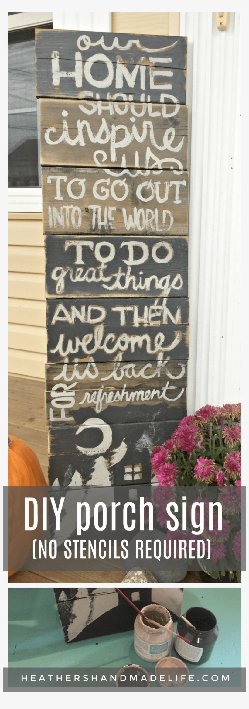 Diy Pallet Porch Sign Tutorial {heather's Handmade - Do It Yourself, transparent png download