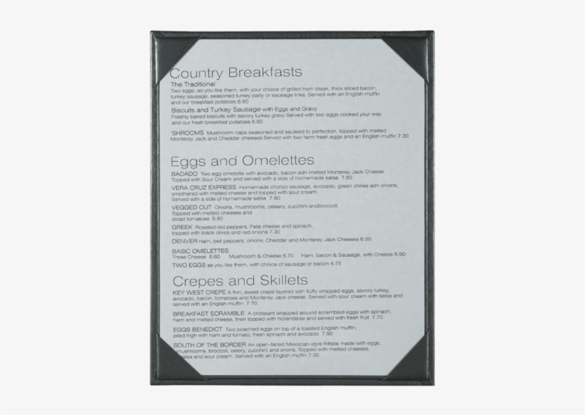 Single Brushed Metallic Menu Covers - Menu, transparent png download