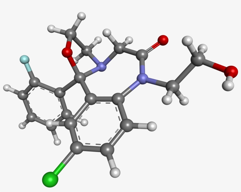 Flutazolam Ball And Stick - Portable Network Graphics, transparent png download