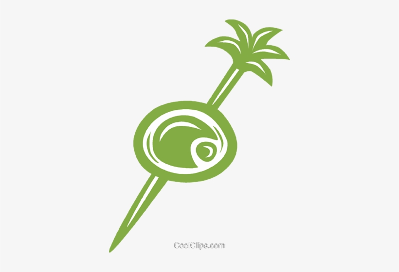 Olive On A Swizzle Stick Royalty Free Vector Clip Art - Olive On A Stick Png, transparent png download