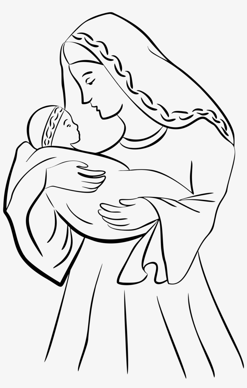 This Free Icons Png Design Of Virgin Mary And Baby, transparent png download